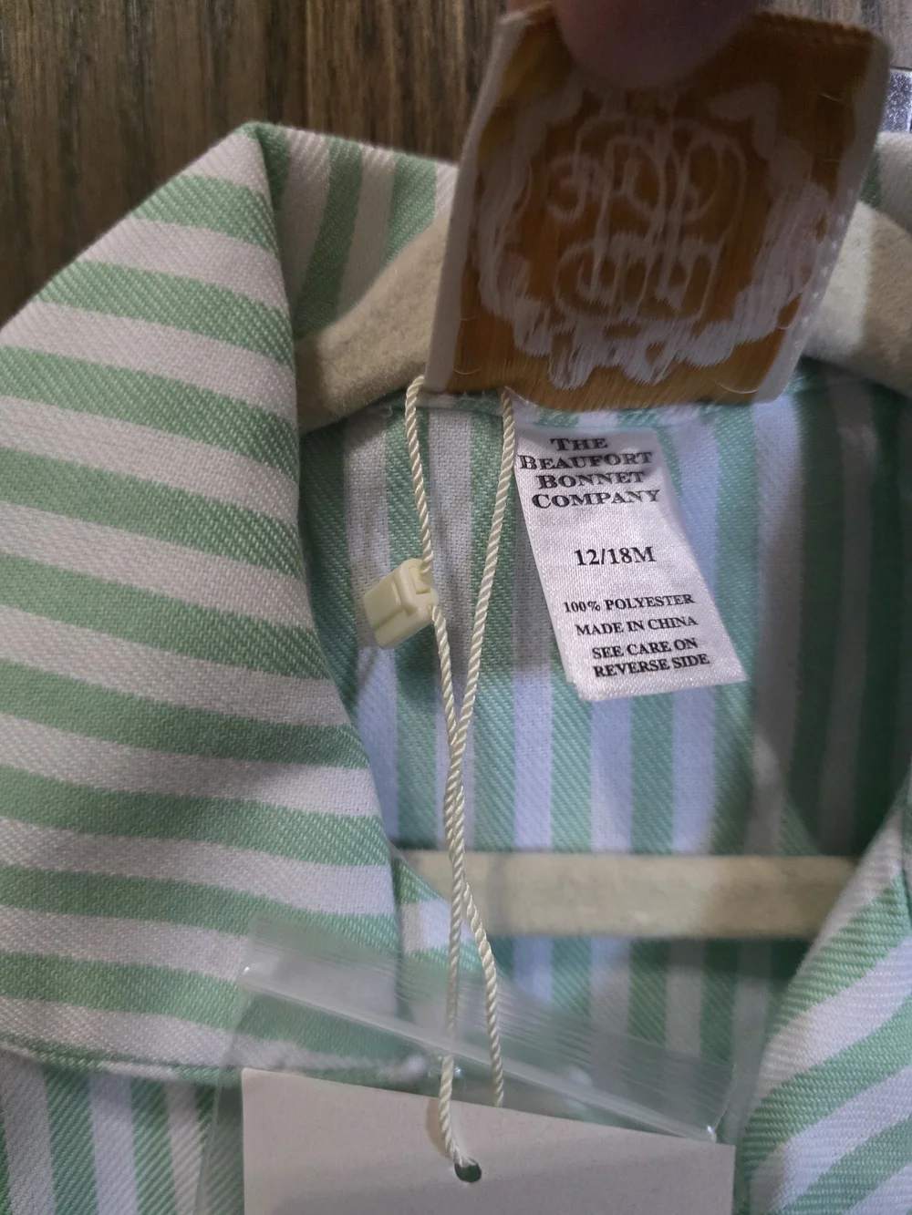 NWT The Beaufort Bonnet Company Mint Green and White Striped Kids Pajama Set